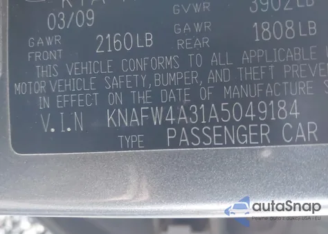 2010 Kia Forte Sx from USA, damaged, VIN KNAFW4A31A5049184